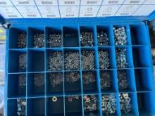 KM4 parts drawers: small flats, locks & lock nuts, washers, internal & external shake proof washers,