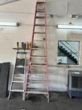 Werner 12 ft fiberglass step ladder and Werner 5-1/2 ft aluminum step ladder.