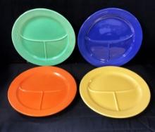 4 Vintage Fiestaware Grill Plates - 11½"