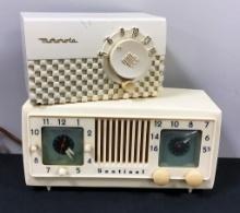 Motorola 1950 Radio - Model SR1, 8"x5"x5", No Cord;     Sentinel Tube Clock