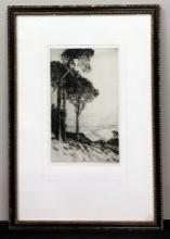 John G. Mathieson Dry Point - Landscape W/ Trees, Signed Lower Middle, Fram