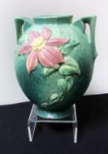 Roseville Pottery Clematis Vase - #107, 8", Chip On Base