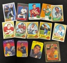 14 Vintage Baseball & Football Cards, See Photos For Condition