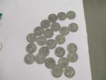 US Silver Quarters 1940's 25 coins