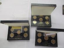 US State Quarters 2002, 2003 , 2005 3 sets Gold layered 15 coins