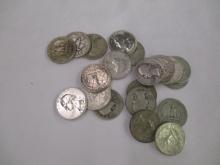 US Silver Washington Quarters various dates/mints 20 coins