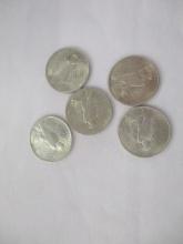 US Peace Silver Dollars all 1922's AU UNC 5 coins