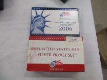 US Proof Sets 2006 (Clad 10 pieces) 2009 Silver (18 pieces)