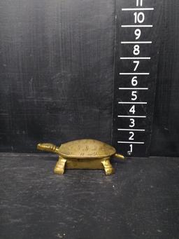 Vintage Brass Turtle Ashtray