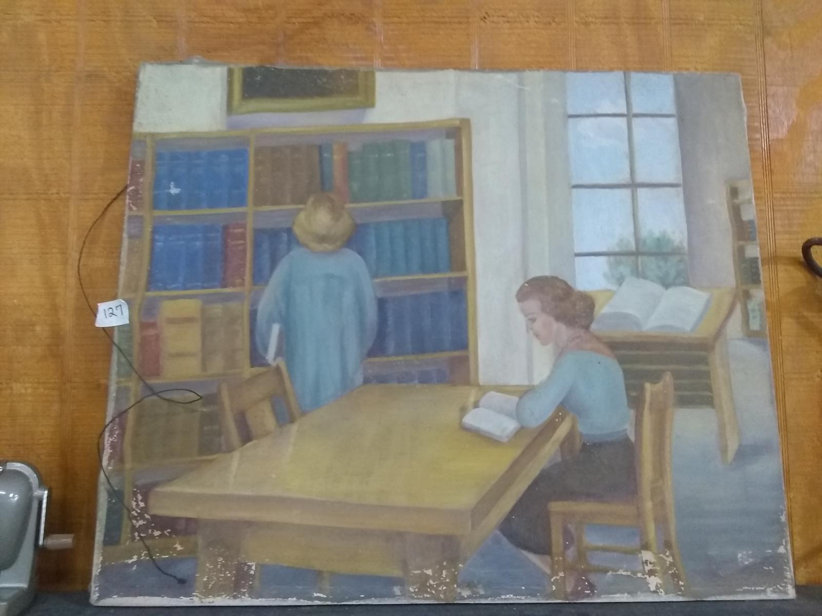 Acrylic on Canvas-At the Library