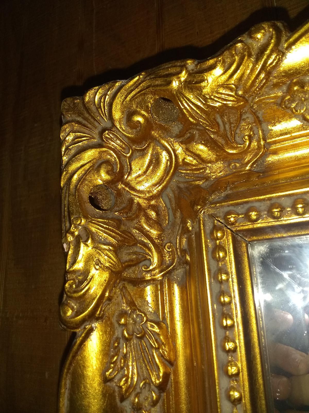 Gold Tone Framed Mantel Mirror