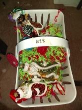 BL-Assorted Christmas Decor with Plastic Handle Basket