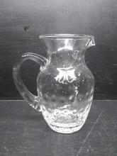Studio Art Glass Clear Pitcher with Thumbprint and Pontil