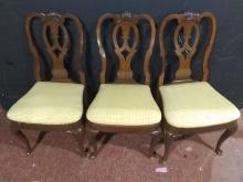 Collection (3) Mahogany Dining Chair w/ Shell Carved Back