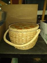 BL- Vintage Sewing Notions Basket