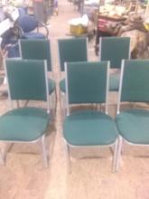 (6) Upholstered Aluminum Stacking Chairs (x6)