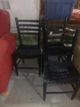 Collection 3 Painted Slat Bottom Chairs