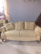 2 Cushion Upholstered Sofa with Ball & Claw Feet