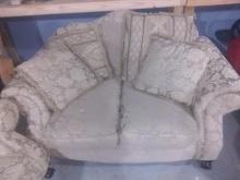 Upholstered Loveseat with Ball & Claw Feet