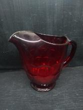 Vintage Ruby Red Panel Pitcher