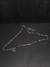 Jewelry-Multicolor Glass Beaded Dual-Loop Necklace