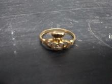 Jewelry-Crown and Flower Bouquet 10K Gold Plated Ring-Size 6