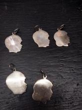 Jewelry-Collection of (5) Sterling Silver Head Charms