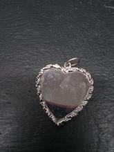 Jewelry-Silver Tone Heart Pendant Suitable for Engraving