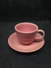 Pink Fiesta Cup and Saucer