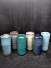(6) NC Pottery Tea Glasses (x6)