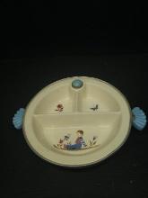 Vintage Porcelain Child's Divided Water Filled Plate
