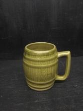 Vintage Ceramic Barrel Green Mug