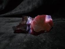 Slag Glass/Gemstone Specimen-Aura Raspberry/Obsidian