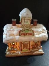 Enesco North Pole Village Collectible Figure-Lighted North Pole Station House