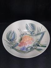 Contemporary Pottery Serving Bowl with Crab