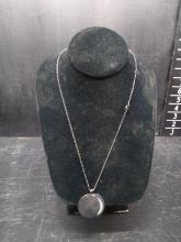 Sterling Silver Necklace with 2 Round Pendants