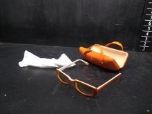 Orange Glasses with Hard Case & Oakley Sunglass Storage Bag