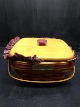 Longaberger 1993 Bayberry Basket with Lid & fabric lining