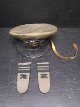 WWII Navy Officer Hat & Shoulder Marks
