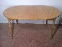 Laminate Top Maple Leg Dining Table with One Leaf