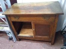 Antique Oak Single Drawer Cabinet