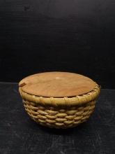 Split Oak Woven Basket with Lid