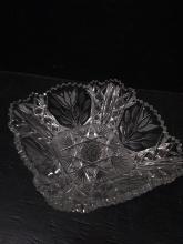 Vintage Pressed Glass and Etched Bowl
