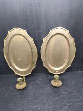 Pair Metal Candle Wall Sconces