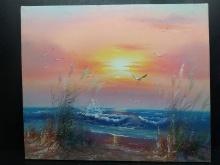 Acrylic on Canvas-Ocean Sunset