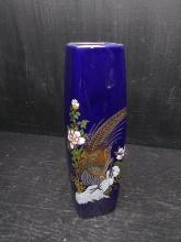 Oriental Decorated Cobalt Blue Vase