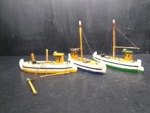 Collection 3 Decorative Wooden Boats