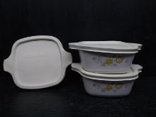 Collection 3 Corning Ware P-43-8 2.75 cup Baking Dishes with Lids