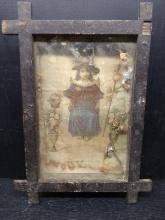 Artwork -Antique Framed Shadowbox Print Wall Memorial -El Santo Nino De Atocha