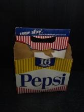 Vintage Paper Soda Bottle Carton-Pepsi 1960s Come Alive 16 oz
